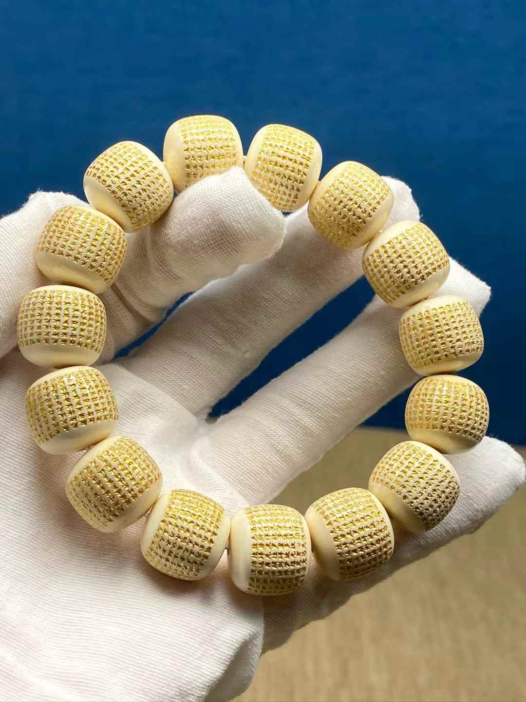 Premium Heart Sutra Barrel Bead Bracelet