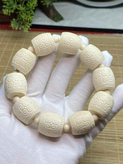 Cloud Pattern Barrel Bead Bracelet